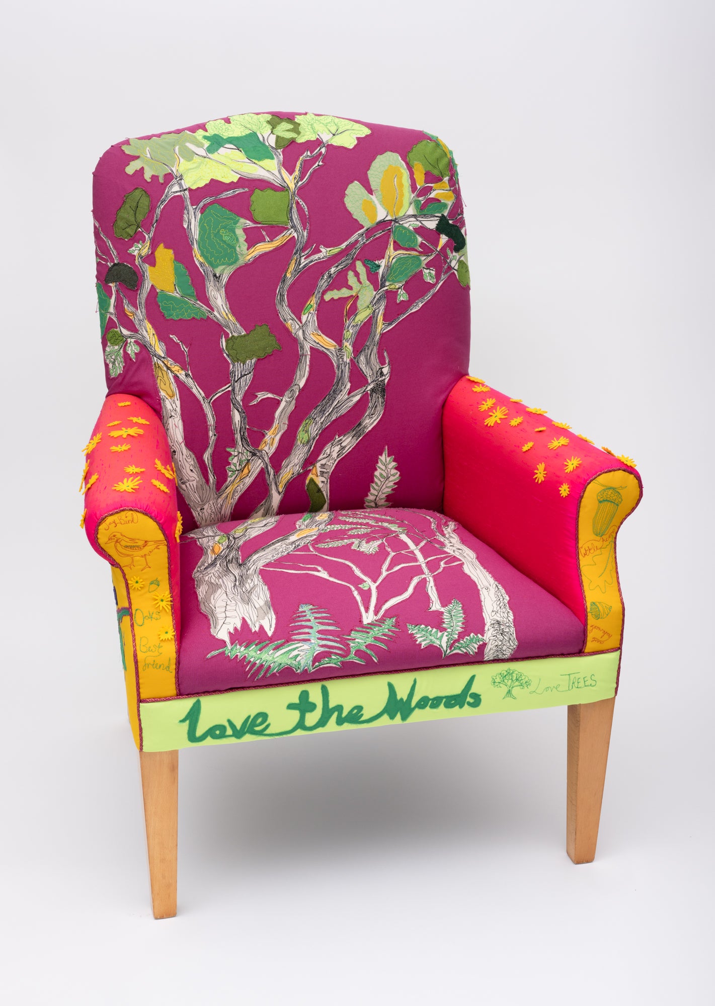 Oak and Ash Chair and Stool