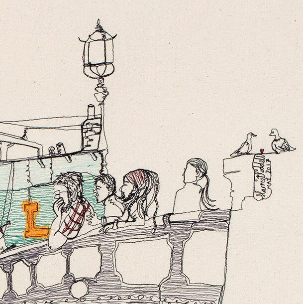 Camden Love Lock - Stitched in Camden Town - PRINT