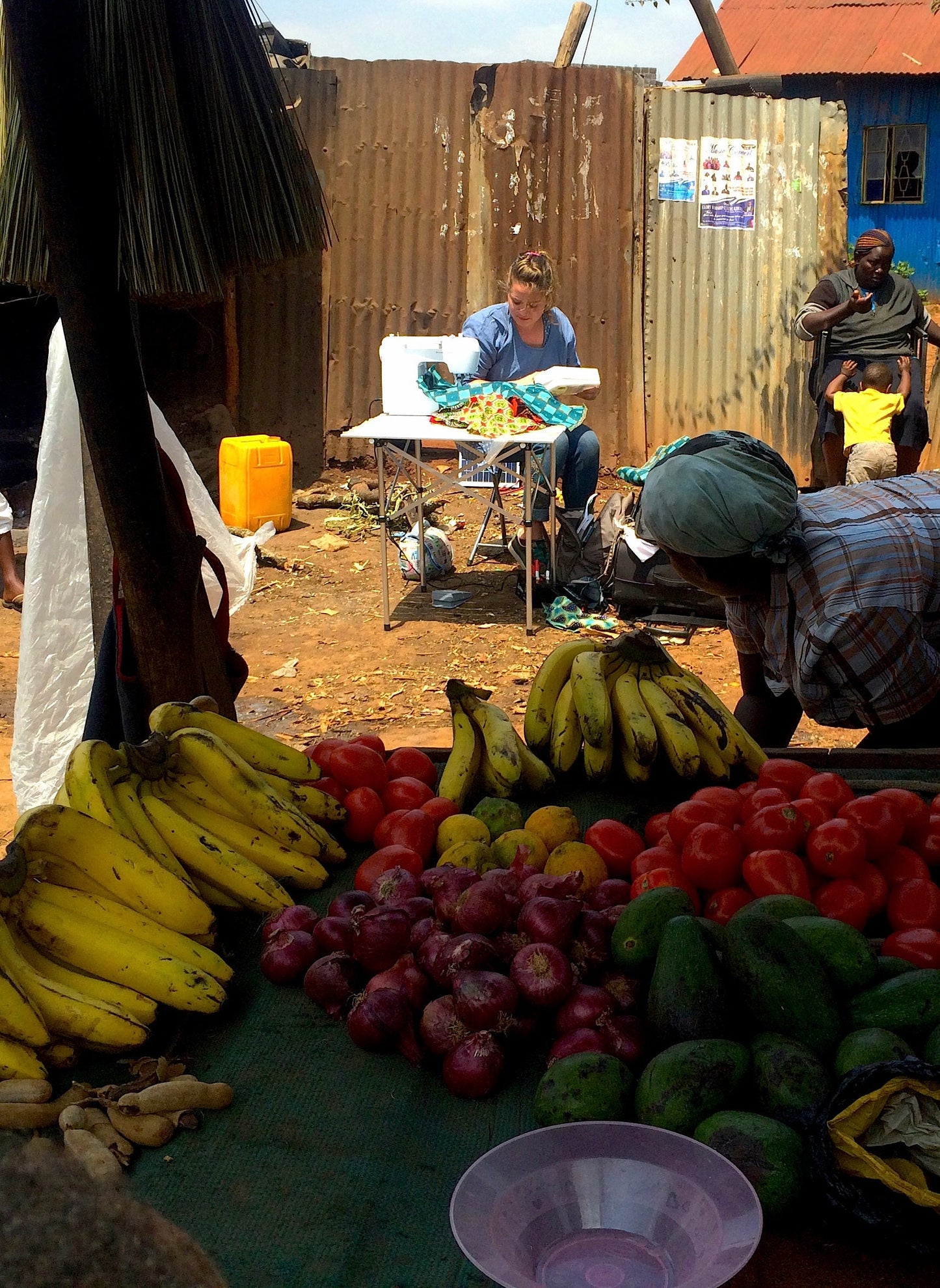 Fruit and Veg Ladies. Nairobi Kenya. Original Artwork..
