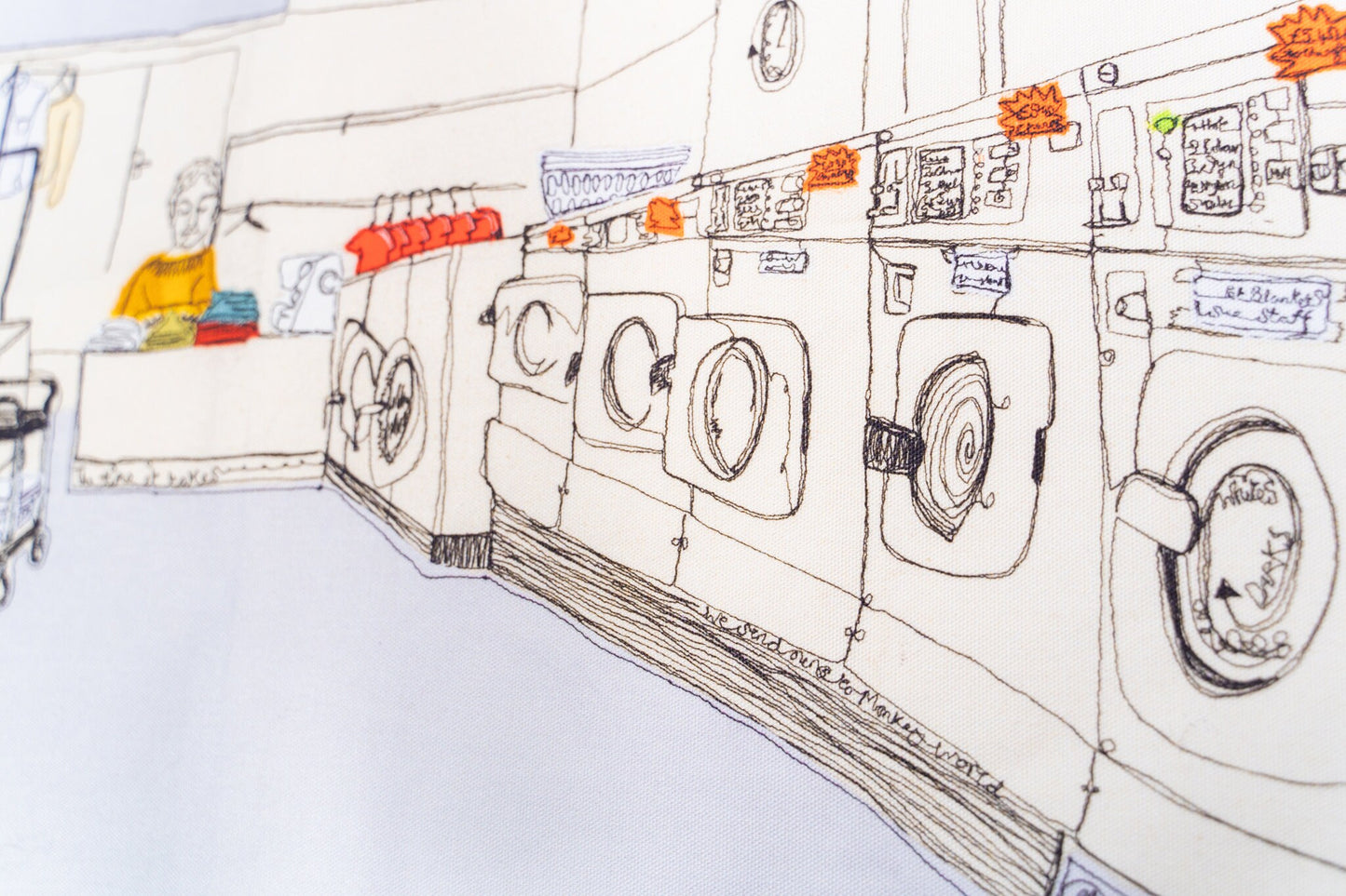 Mindy and Margret in the Laundrette Tea Towel