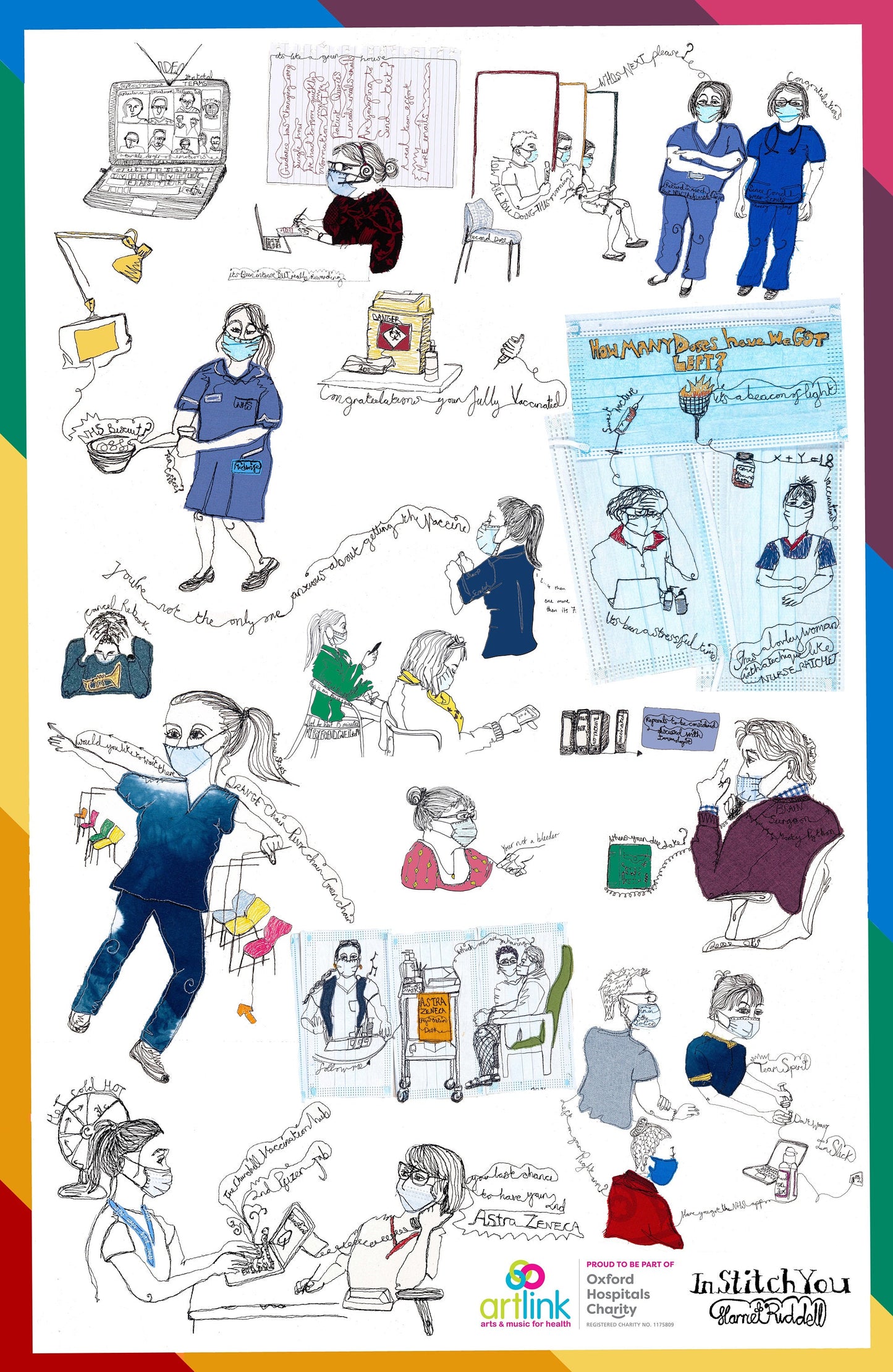 NHS Tea Towel  (Vaccination Roll-Out at Oxford University Hospital)