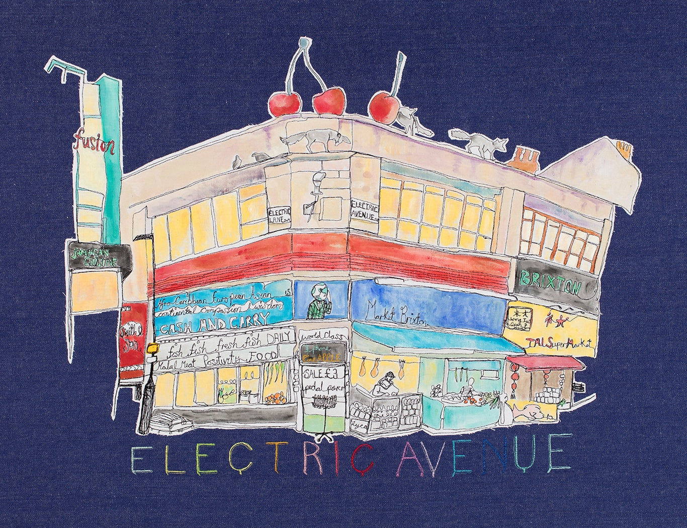 Electric Avenue. Stitched in Brixton. PRINT