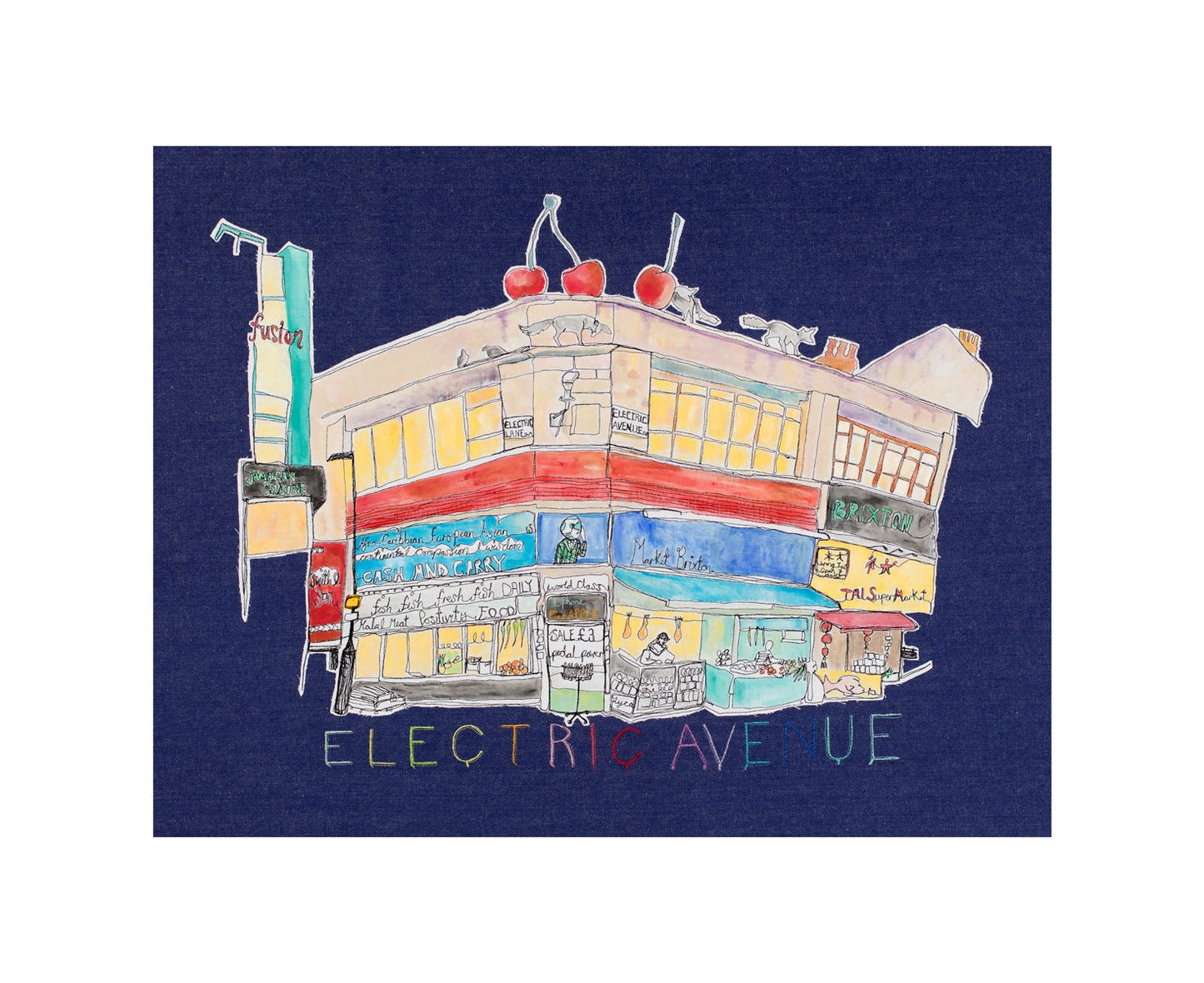 Electric Avenue. Stitched in Brixton. PRINT
